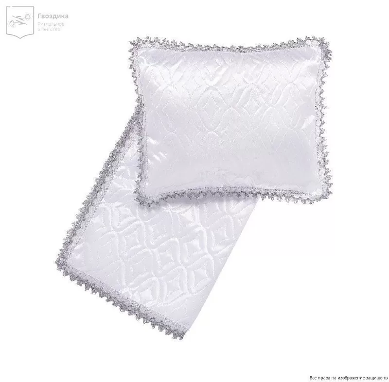 Комплект в гроб тесьма Стёганка серебро
