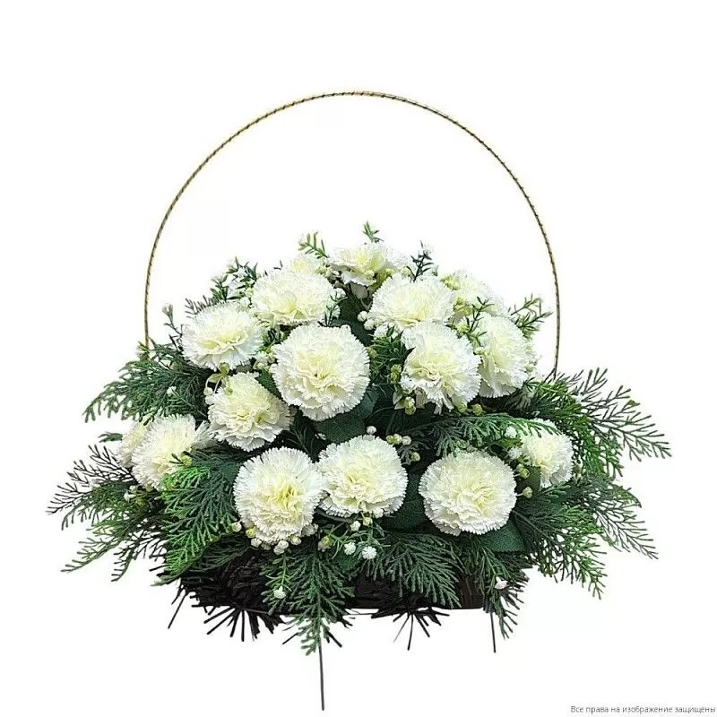 Изделие корзина овальная РК05508 (Гвоздика белая)