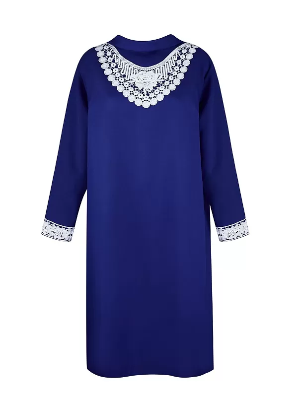 Платье женское с узорным воротом (цвет в ассортименте)