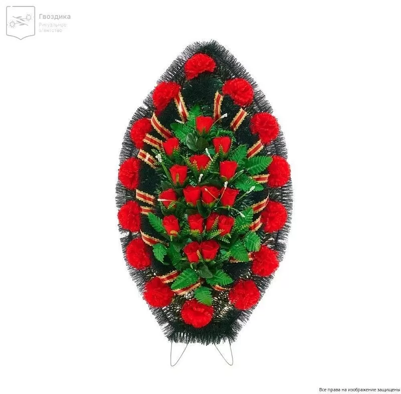 Венок средний Р10514 красный