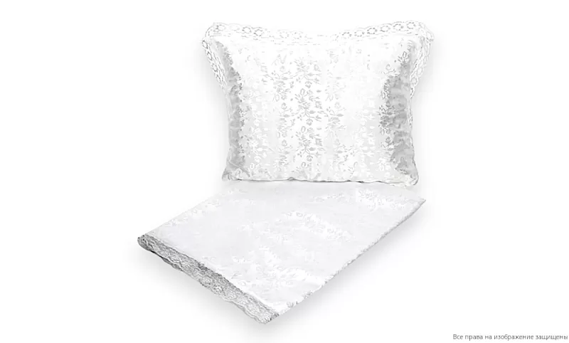 Комплект в гроб цветы Жаккард серебро