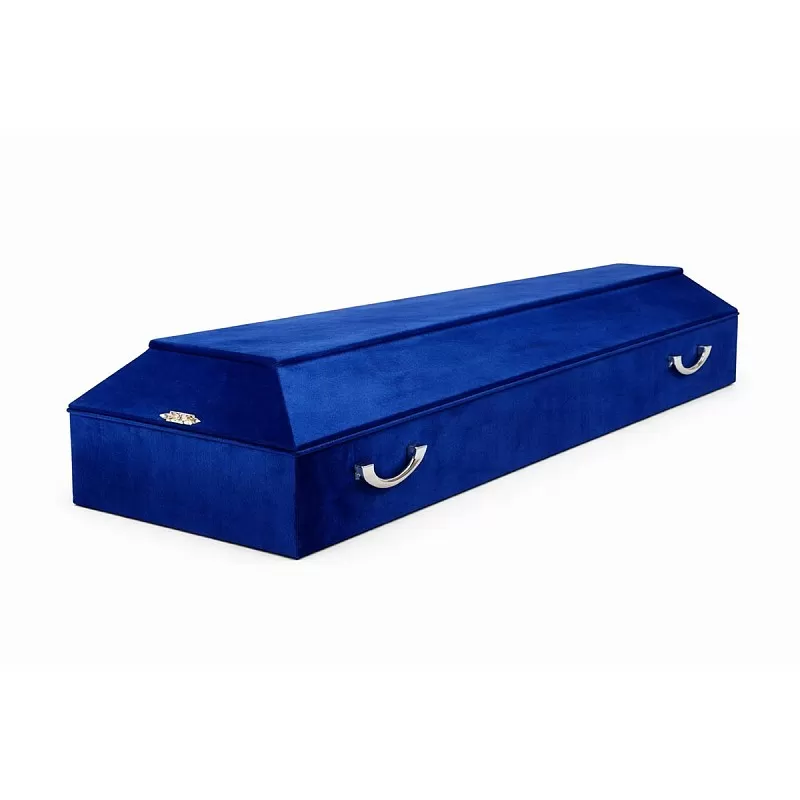 Гроб бархат темно-синий с крестом стандарт СП
