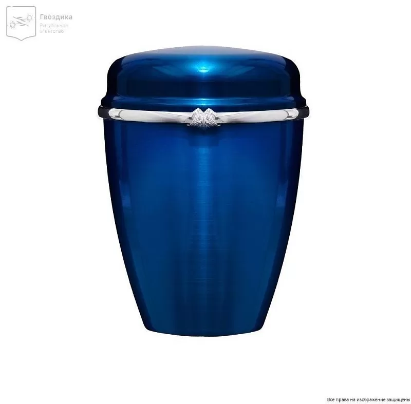 Урна для праха металл лак молдинг синий