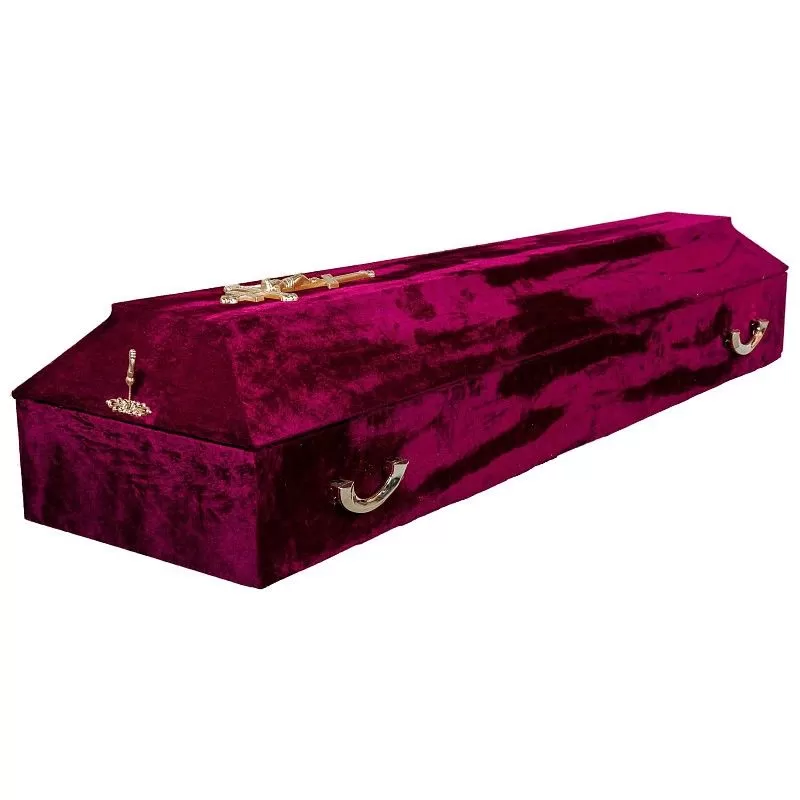 Гроб бархат СП двойной (бордо)