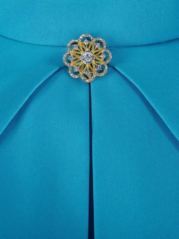 Платье габардин с брошью (цвет в ассортименте)