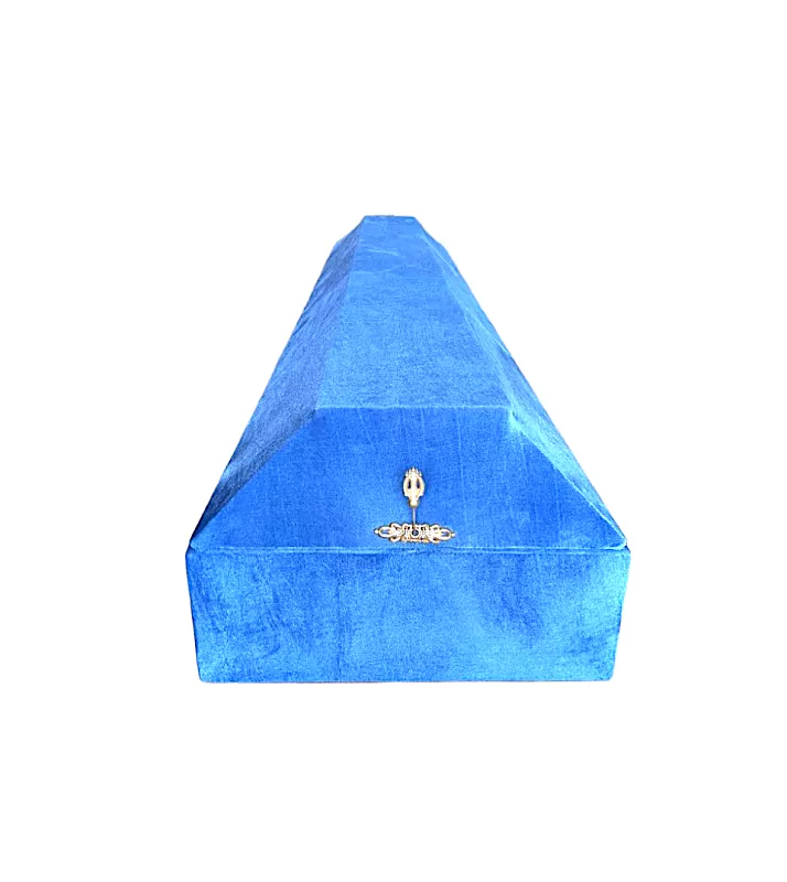 Гроб бархат СП стандарт (пепельно-васильковый)