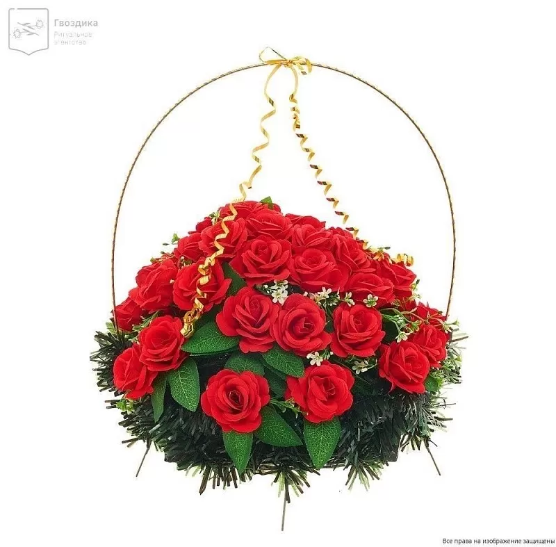 Изделие корзина овальная (розы) РК05505