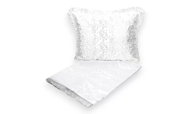 Комплект в гроб цветы Жаккард серебро