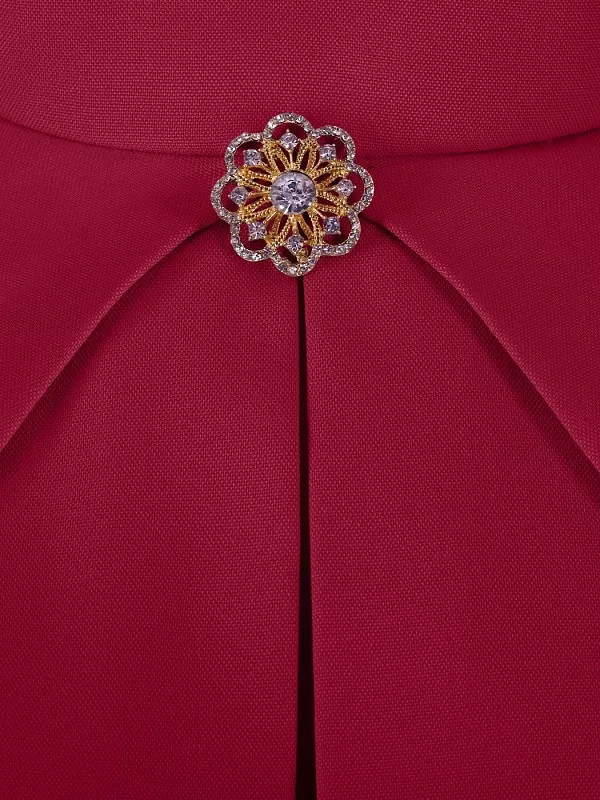 Платье габардин с брошью (цвет в ассортименте)