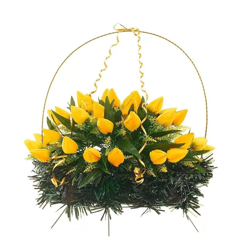 Изделие корзина овальная (тюльпаны) РК05505