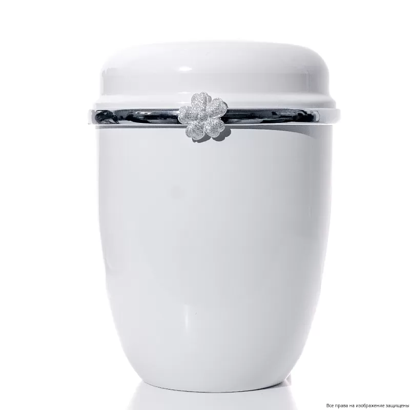 Урна для праха металл лак молдинг белая
