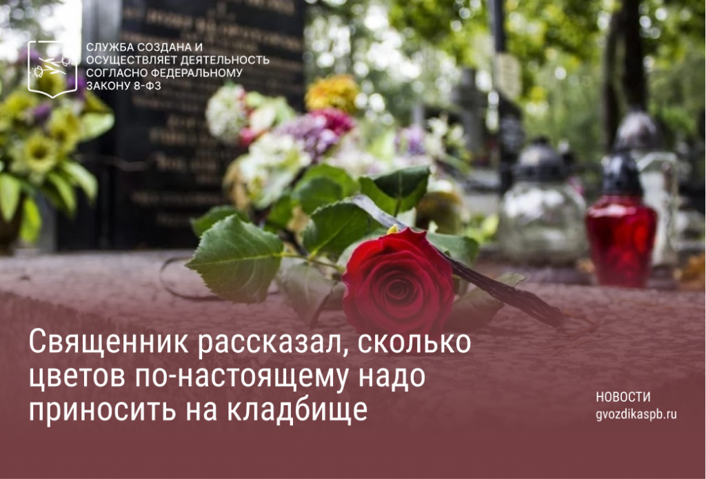 Священник рассказал, сколько цветов по-настоящему надо приносить на кладбище