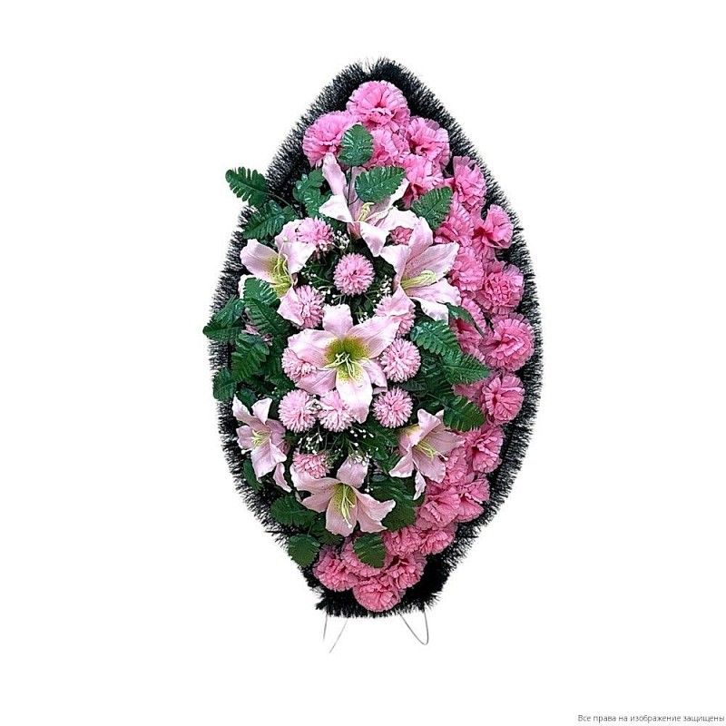 Венок средний Р10526 розовый