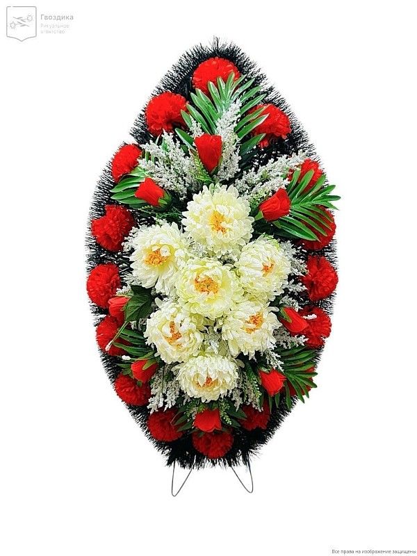 Венок средний Р10529 красный